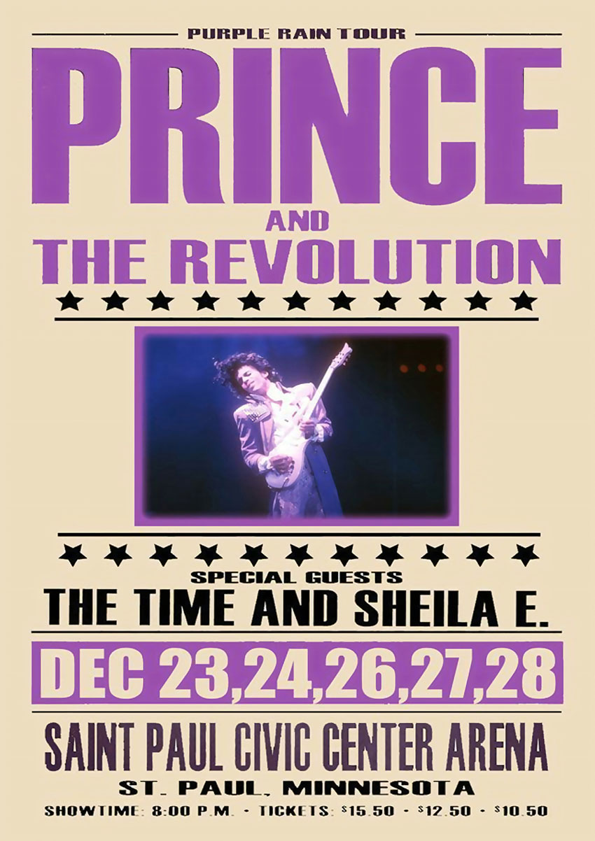 Prince Purple Rain Tour Concert Poster Wall Art - AI PRINT LAB